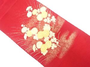 菊模様織り出し名古屋帯